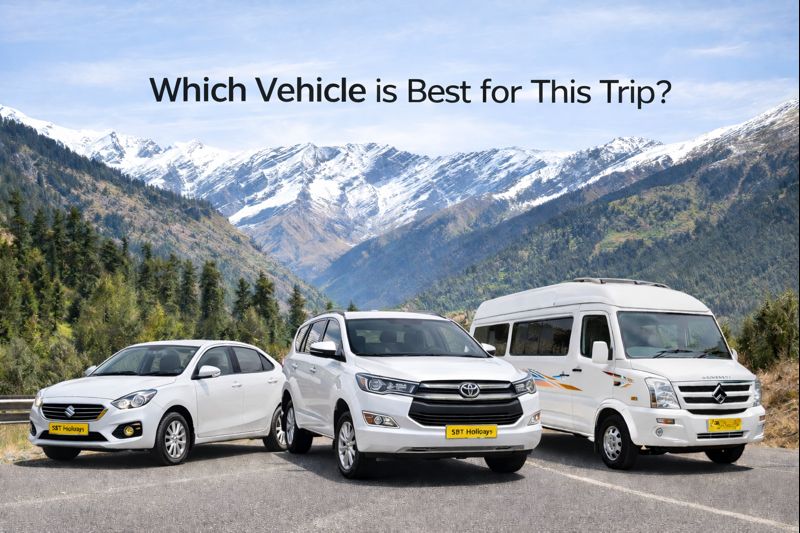 Best vehicle options for Delhi to Manali road trip including Dzire, Innova Crysta and Tempo Traveller